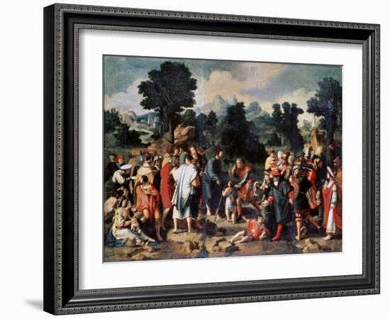 The Healing of Blind Man of Jericho, (Central Pane), 1531-Lucas van Leyden-Framed Giclee Print