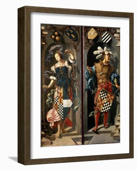 The Healing of Blind Man of Jericho, (Side Pane), 1531-Lucas van Leyden-Framed Giclee Print