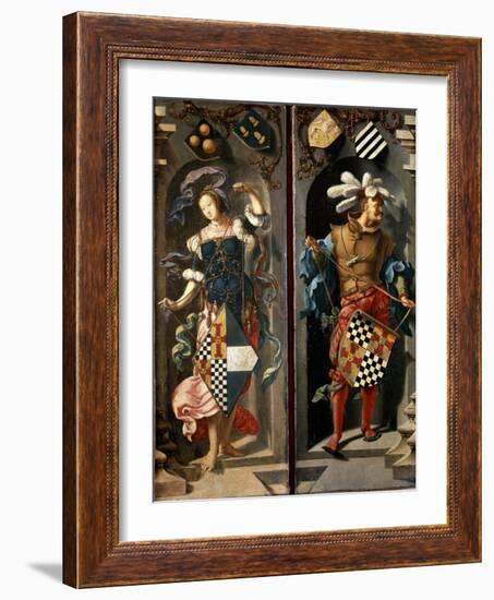 The Healing of Blind Man of Jericho, (Side Pane), 1531-Lucas van Leyden-Framed Giclee Print