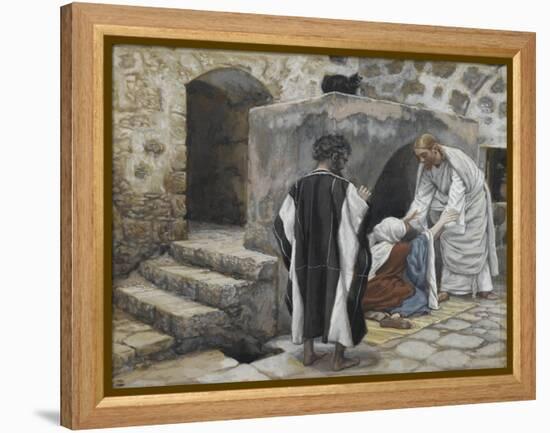 The Healing of Peter's Mother-In-Law from 'The Life of Our Lord Jesus Christ'-James Jacques Joseph Tissot-Framed Premier Image Canvas