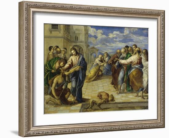 The Healing of the Blind, C. 1570-El Greco-Framed Giclee Print