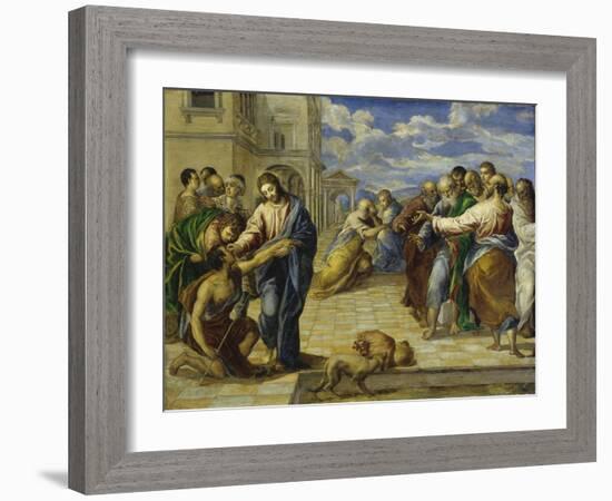 The Healing of the Blind, C. 1570-El Greco-Framed Giclee Print