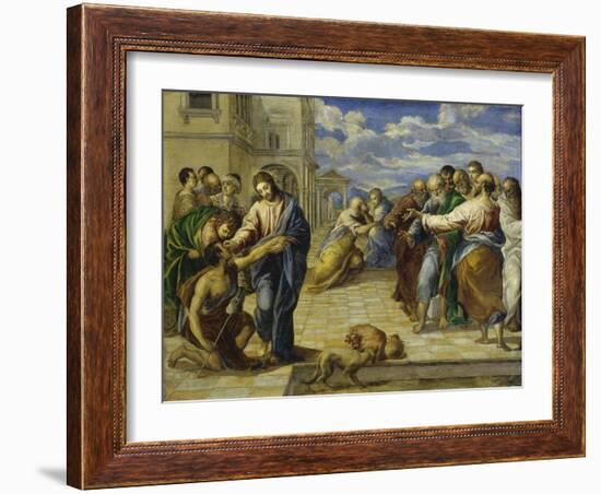 The Healing of the Blind, C. 1570-El Greco-Framed Giclee Print