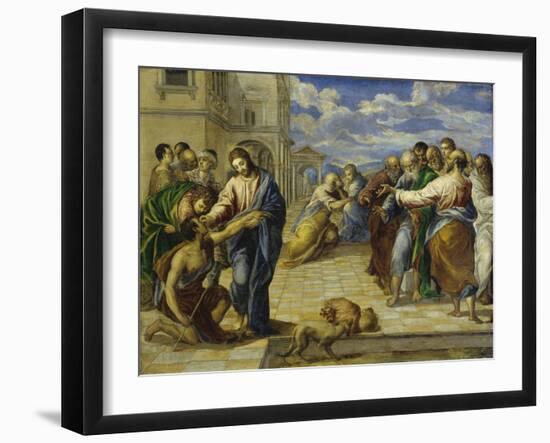 The Healing of the Blind, C. 1570-El Greco-Framed Giclee Print