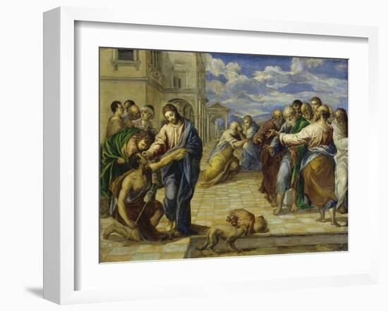 The Healing of the Blind, C. 1570-El Greco-Framed Giclee Print