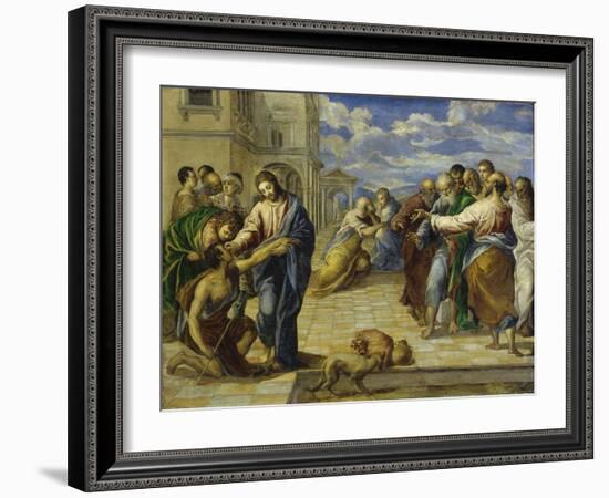 The Healing of the Blind, C. 1570-El Greco-Framed Giclee Print