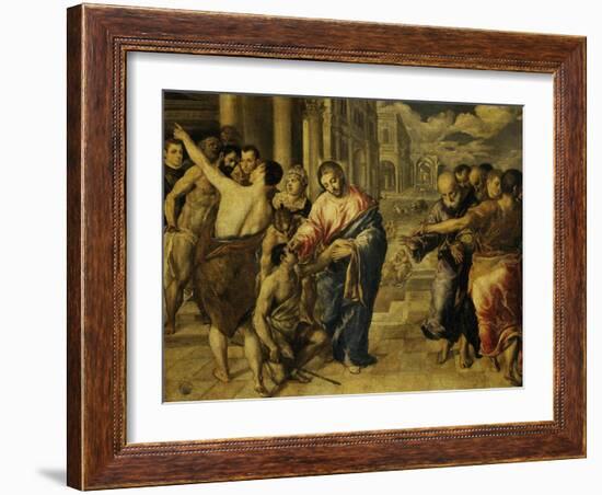 The Healing of the Blind Man-El Greco-Framed Giclee Print