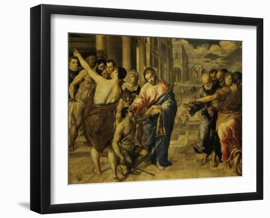 The Healing of the Blind Man-El Greco-Framed Giclee Print