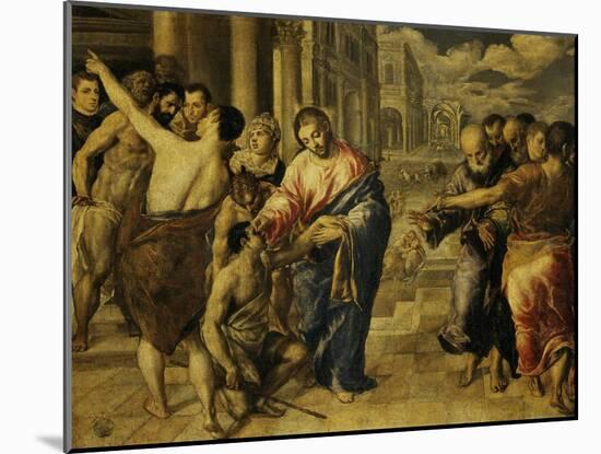 The Healing of the Blind Man-El Greco-Mounted Giclee Print