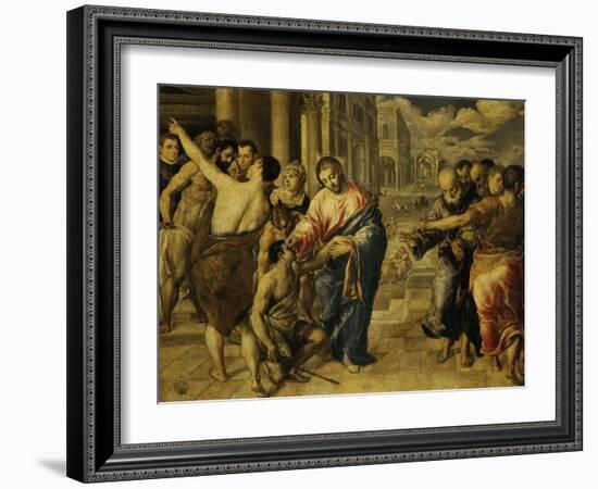 The Healing of the Blind Man-El Greco-Framed Giclee Print