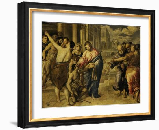 The Healing of the Blind Man-El Greco-Framed Giclee Print