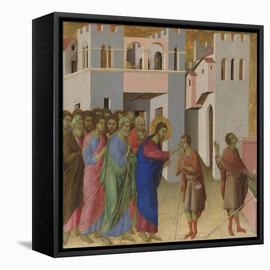 The Healing of the Man Born Blind, Ca 1308-1311-Duccio di Buoninsegna-Framed Premier Image Canvas