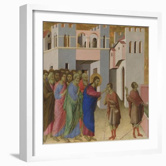 The Healing of the Man Born Blind, Ca 1308-1311-Duccio di Buoninsegna-Framed Giclee Print