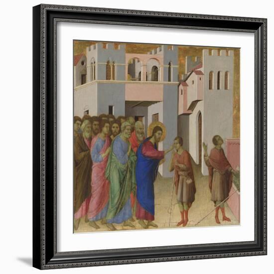 The Healing of the Man Born Blind, Ca 1308-1311-Duccio di Buoninsegna-Framed Giclee Print