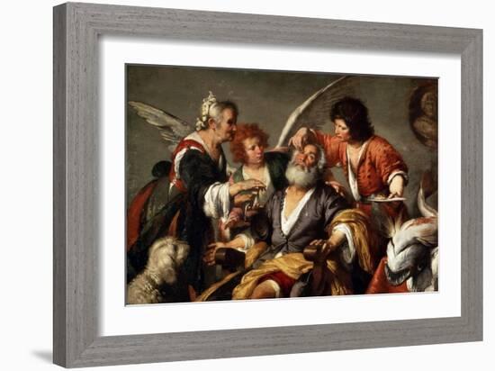 The Healing of Tobit, C1635-Bernardo Strozzi-Framed Giclee Print