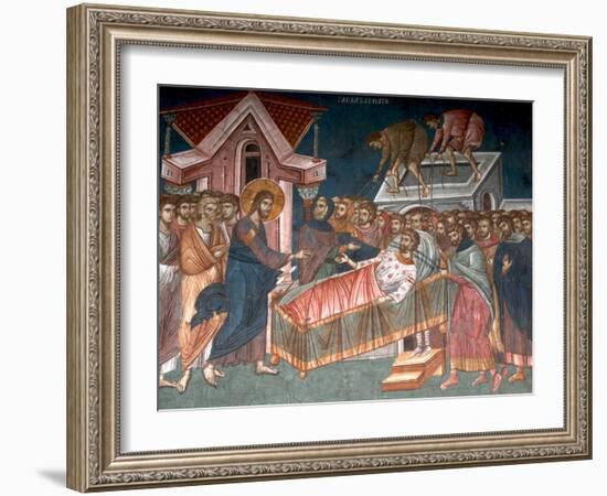 The Healing the Paralytic at Capernaum, Ca 1350-null-Framed Giclee Print