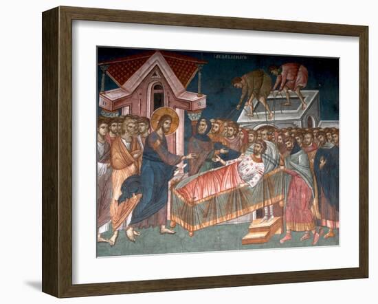 The Healing the Paralytic at Capernaum, Ca 1350-null-Framed Giclee Print