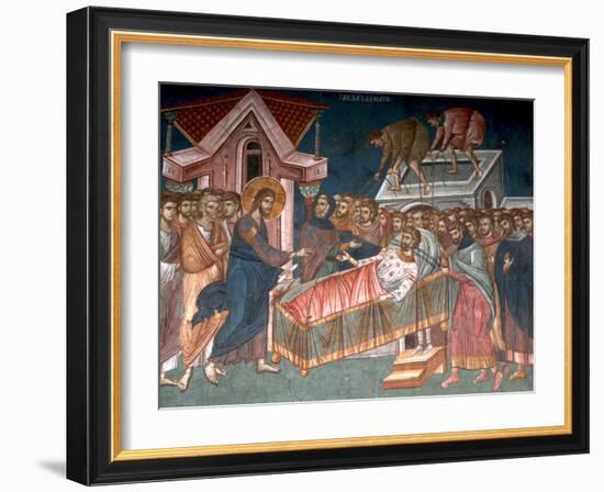 The Healing the Paralytic at Capernaum, Ca 1350-null-Framed Giclee Print