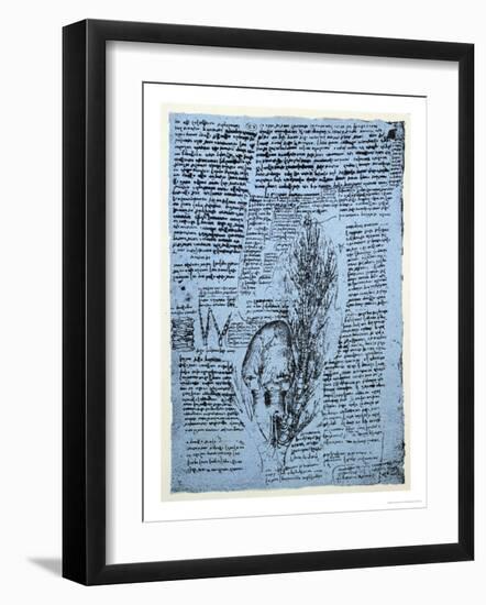 The Heart and the Bronchial Arteries, Facsimile of the Windsor Book-Leonardo da Vinci-Framed Giclee Print