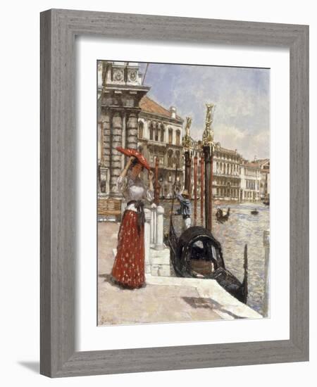 The Heat of the Day, Venice, 1892-James Charles-Framed Giclee Print