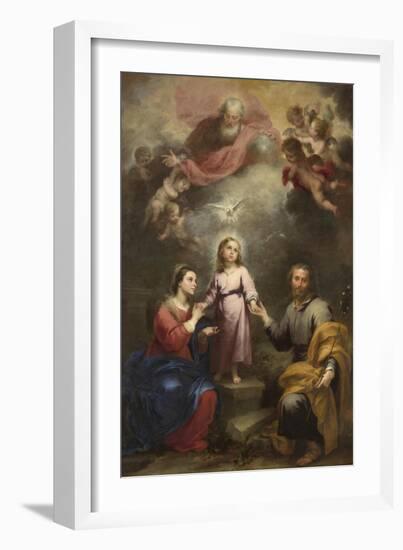 The Heavenly and Earthly Trinities (The Pedroso Murill), C. 1680-Bartolomé Estebàn Murillo-Framed Giclee Print