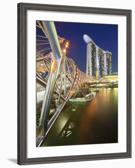 The Helix Bridge and Marina Bay Sands, Marina Bay, Singapore-Gavin Hellier-Framed Photographic Print
