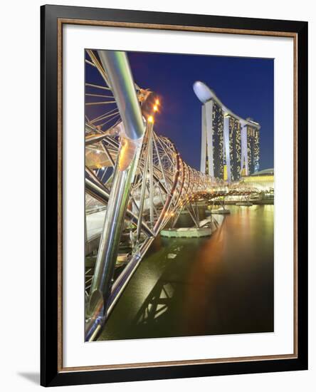 The Helix Bridge and Marina Bay Sands, Marina Bay, Singapore-Gavin Hellier-Framed Photographic Print