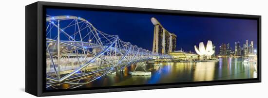 The Helix Bridge and Marina Bay Sands, Marina Bay, Singapore-Gavin Hellier-Framed Premier Image Canvas