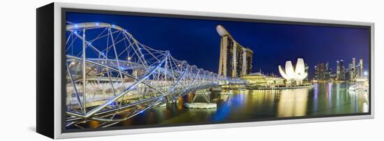 The Helix Bridge and Marina Bay Sands, Marina Bay, Singapore-Gavin Hellier-Framed Premier Image Canvas