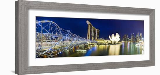 The Helix Bridge and Marina Bay Sands, Marina Bay, Singapore-Gavin Hellier-Framed Photographic Print