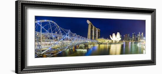 The Helix Bridge and Marina Bay Sands, Marina Bay, Singapore-Gavin Hellier-Framed Photographic Print