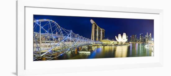 The Helix Bridge and Marina Bay Sands, Marina Bay, Singapore-Gavin Hellier-Framed Photographic Print