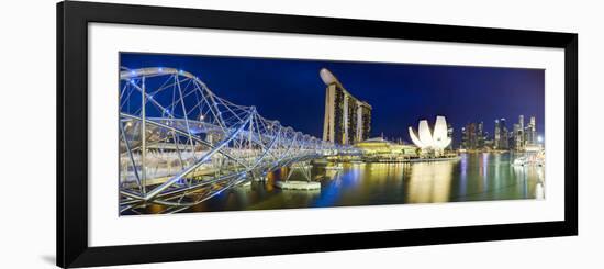 The Helix Bridge and Marina Bay Sands, Marina Bay, Singapore-Gavin Hellier-Framed Photographic Print