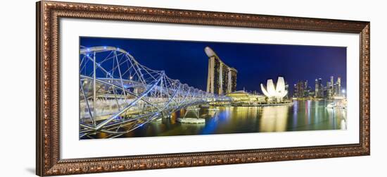 The Helix Bridge and Marina Bay Sands, Marina Bay, Singapore-Gavin Hellier-Framed Photographic Print