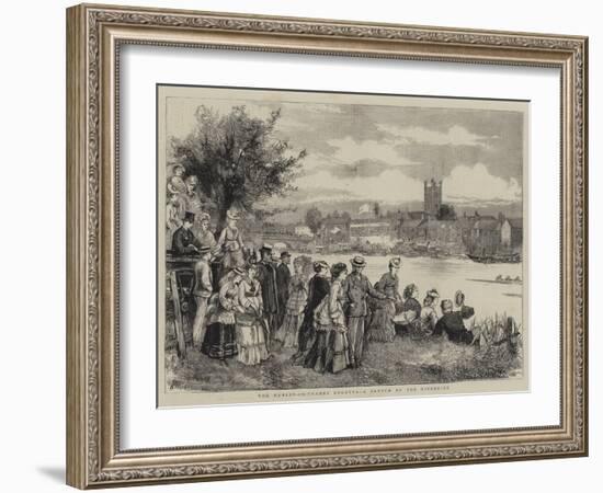 The Henley-On-Thames Regatta, a Sketch by the Riverside-Henry Woods-Framed Giclee Print