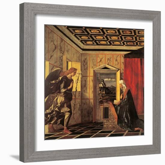 The Herald Angel and the Annunciation-Giovanni Bellini-Framed Giclee Print