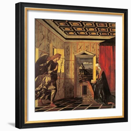 The Herald Angel and the Annunciation-Giovanni Bellini-Framed Giclee Print