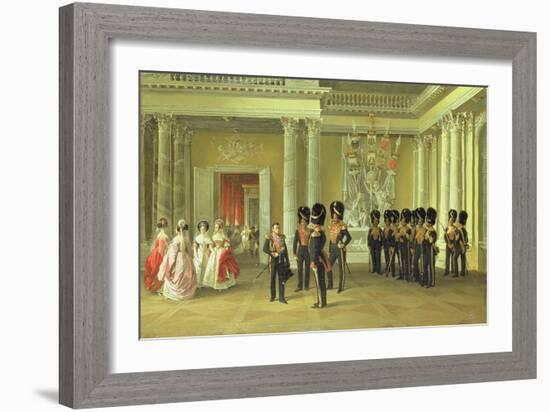 The Heraldic Hall in the Winter Palace, St Petersburg, 1838-Adolphe Ladurner-Framed Giclee Print