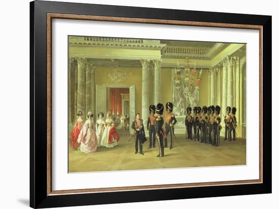 The Heraldic Hall in the Winter Palace, St Petersburg, 1838-Adolphe Ladurner-Framed Giclee Print