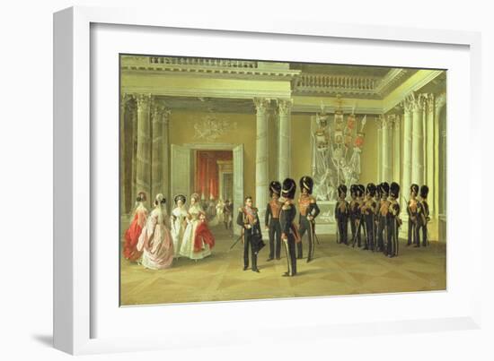 The Heraldic Hall in the Winter Palace, St Petersburg, 1838-Adolphe Ladurner-Framed Giclee Print