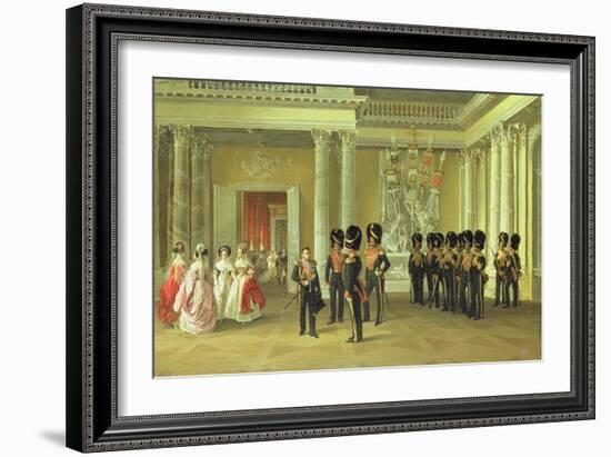 The Heraldic Hall in the Winter Palace, St Petersburg, 1838-Adolphe Ladurner-Framed Giclee Print