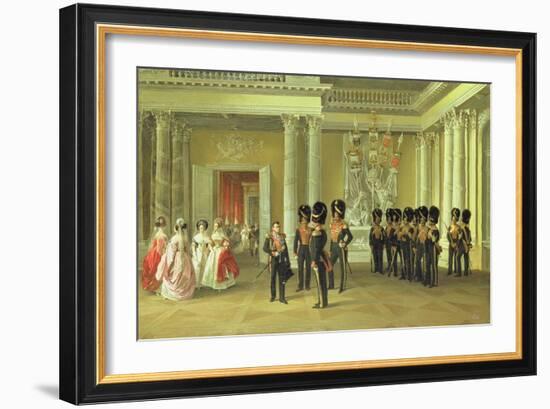 The Heraldic Hall in the Winter Palace, St Petersburg, 1838-Adolphe Ladurner-Framed Giclee Print