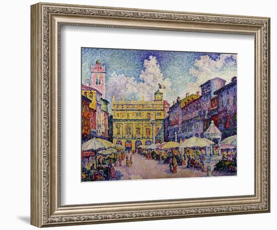 The Herb Market, Verona; La Place Aux Herbes, Verone-Paul Signac-Framed Giclee Print