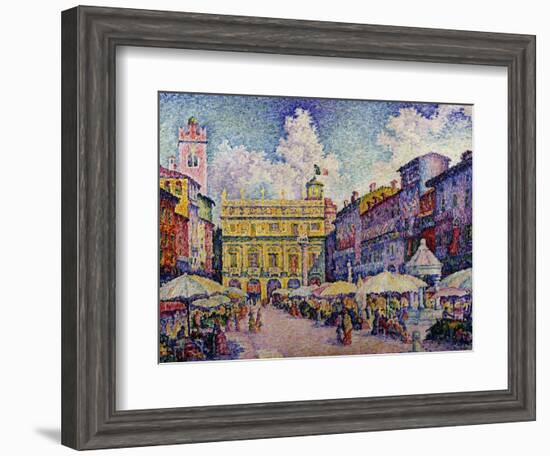 The Herb Market, Verona; La Place Aux Herbes, Verone-Paul Signac-Framed Giclee Print