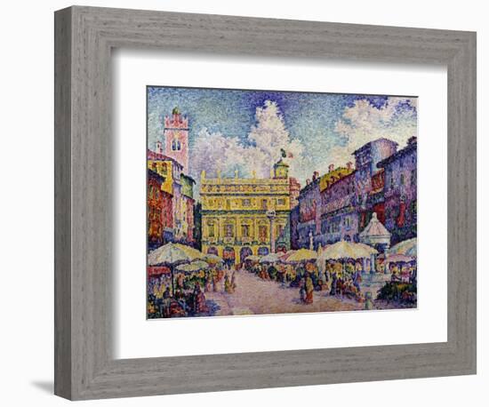 The Herb Market, Verona; La Place Aux Herbes, Verone-Paul Signac-Framed Giclee Print