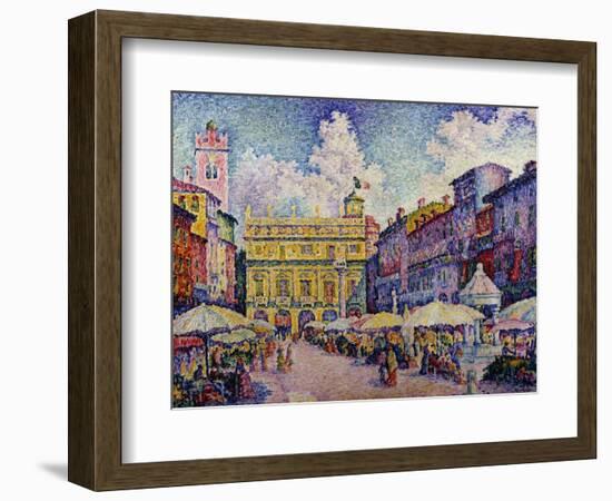 The Herb Market, Verona; La Place Aux Herbes, Verone-Paul Signac-Framed Giclee Print