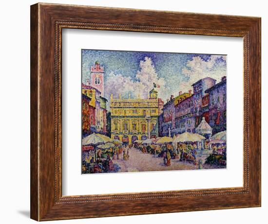 The Herb Market, Verona; La Place Aux Herbes, Verone-Paul Signac-Framed Giclee Print