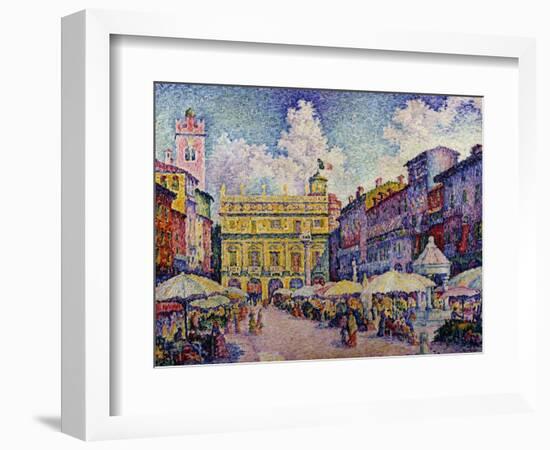 The Herb Market, Verona; La Place Aux Herbes, Verone-Paul Signac-Framed Giclee Print