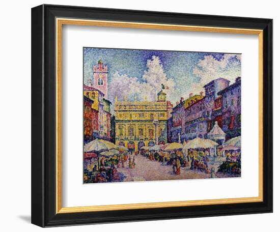 The Herb Market, Verona; La Place Aux Herbes, Verone-Paul Signac-Framed Giclee Print