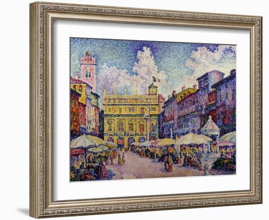 The Herb Market, Verona; La Place Aux Herbes, Verone-Paul Signac-Framed Giclee Print